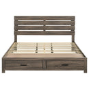 Brantford Wood Eastern King Storage Panel Bed Barrel Oak