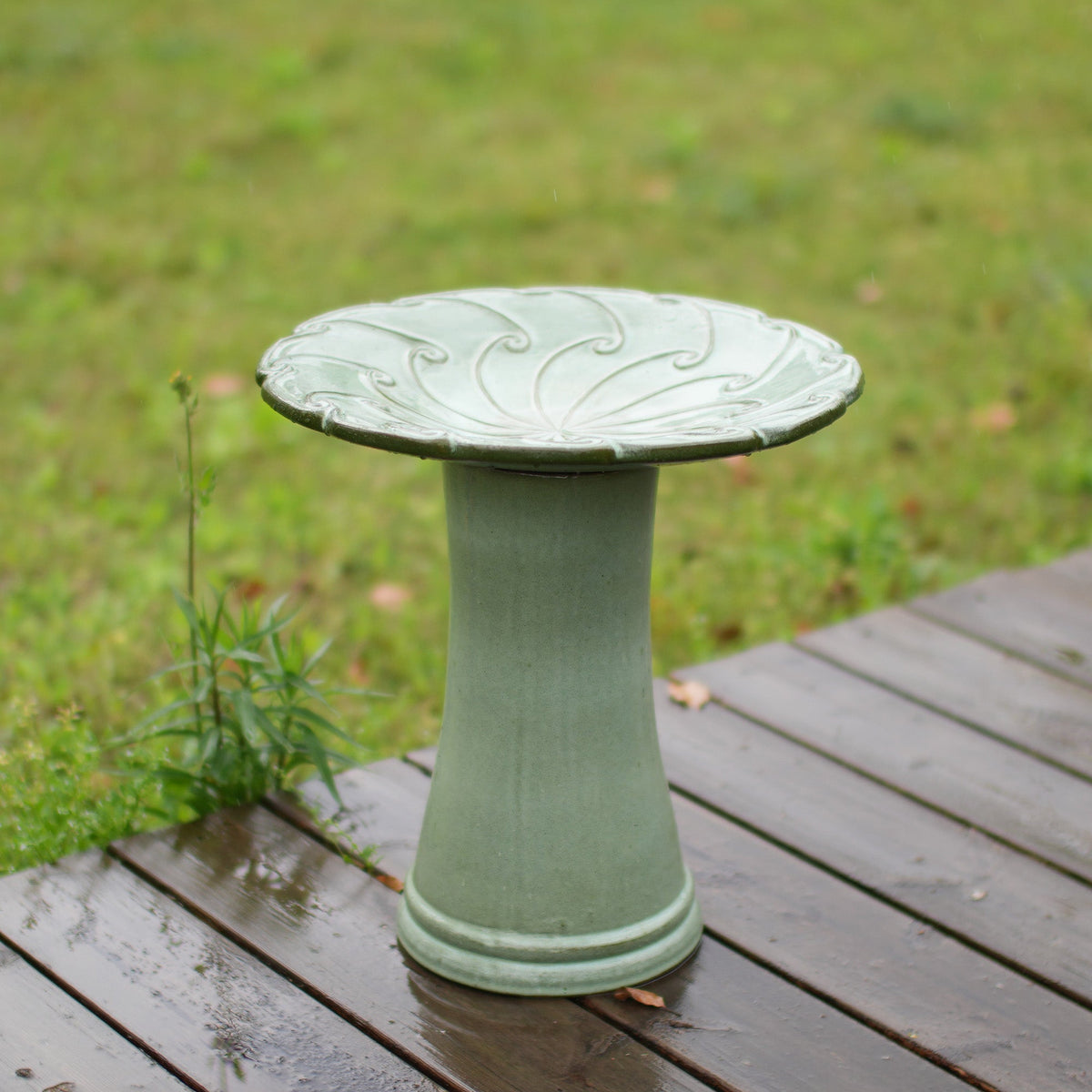 Handmade Glazed Ceramic Bird Bath, photo 2 of 10