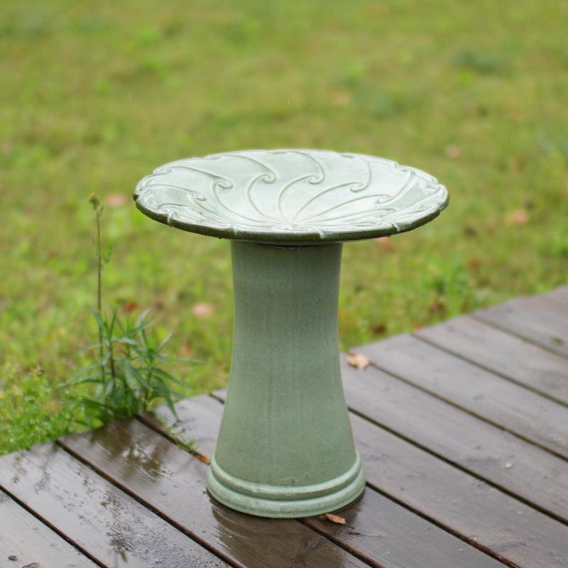 Handmade Glazed Ceramic Bird Bath, photo 2 of 10