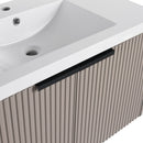 Contemporary Wall Mounted Bathroom Vanity With Resin Double Sink by HouseOfZazla
