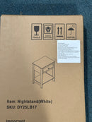 Modern White Nightstand with Drawer and Open Shelf