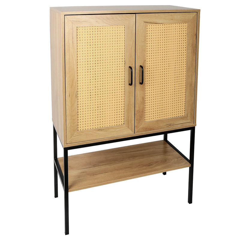 Walker Edison | Rattan Doors Storage Cabinet