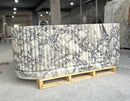 Fluted Arabescato Breccia Bathtub, Ribbed Natural Stone Bath