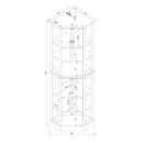 6 Shelf Corner Curio Display Cabinet with Lights, Mirrors and Adjustable Shelves, Walnut