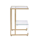 2 Tier Acrylic Glass End Table For Living Room