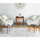 Alba 22 Inch 3 Piece Nesting Table Set, Laser Cut Metal, Black, Brown