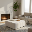 White Boucle Multipurpose Ottoman by HouseOfZazla