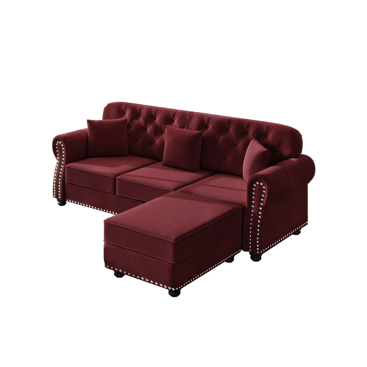 Upholstered 3 Seater Sofa Set With Ottoman, photo 16 of 39