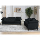 79" Chesterfield Sofa Black Velvet for Living Room, 3 Seater Sofa Tufted Couch with Rolled Arms and Nailhead for Living Room, Bedroom, Office, Apartment, 3S+3S