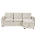 Convertible L Shaped Sofa Couch With Storage, Cup Holders, USB Ports by HouseOfZazla