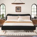 Roman - Curved Headboard Upholstered Platform Bed by HouseOfZazla