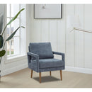 Mid-Century Armchair, Accent Chair with Chenille Armrest & Soft Cushion for Living Room, Bedroom, Home Office, Study, Dark Grayish Blue