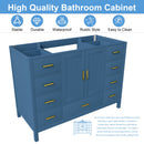 48" Bathroom Vanity Base Cabinet with 2 Soft-Close Double Doors & 9 Drawers