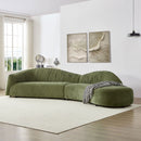 145.67" Mid-Century Upholstered Comfy Couch with Facing Chaise Right