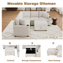 Sectional Sofa Convertible Pull-Out Sofa Bed With A Movable Storage Ottoman For Living Room by Unique Piece Furniture
