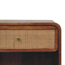 Open Woven Bedside Table, 1 Drawer - Chestnut by Unique Piece Furniture
