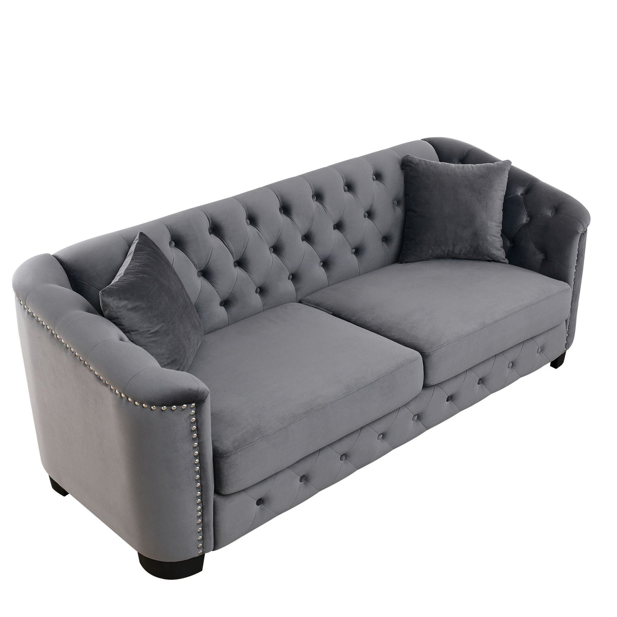 Modern Chesterfield Sofa With Tufted Backrest For Living Room, photo 15 of 36