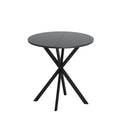 31.5" Modern Round Dining Table with Crossed Legs, Black Occasional Table, Two Piece Detachable Table Top, Matte Finish Iron Legs