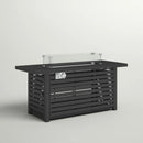 Propane Fire Pit Table With Cover - Black by HouseOfZazla