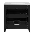 Retro Bathroom Vanity With Sink Combo, Free Standing Single Set With 3 Drawers