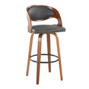 Pino - Mid Century Modern Fixed Height Barstool With Swivel & Round Footrest (Set of 2) by HouseOfZazla