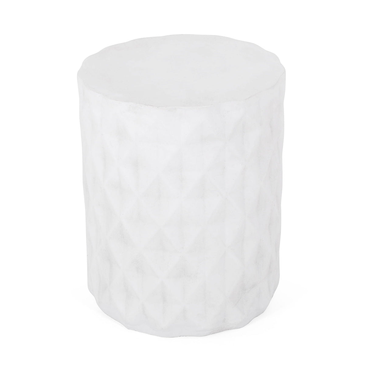 Outdoor Lightweight Concrete Side Table - Antique White, photo 2 of 10