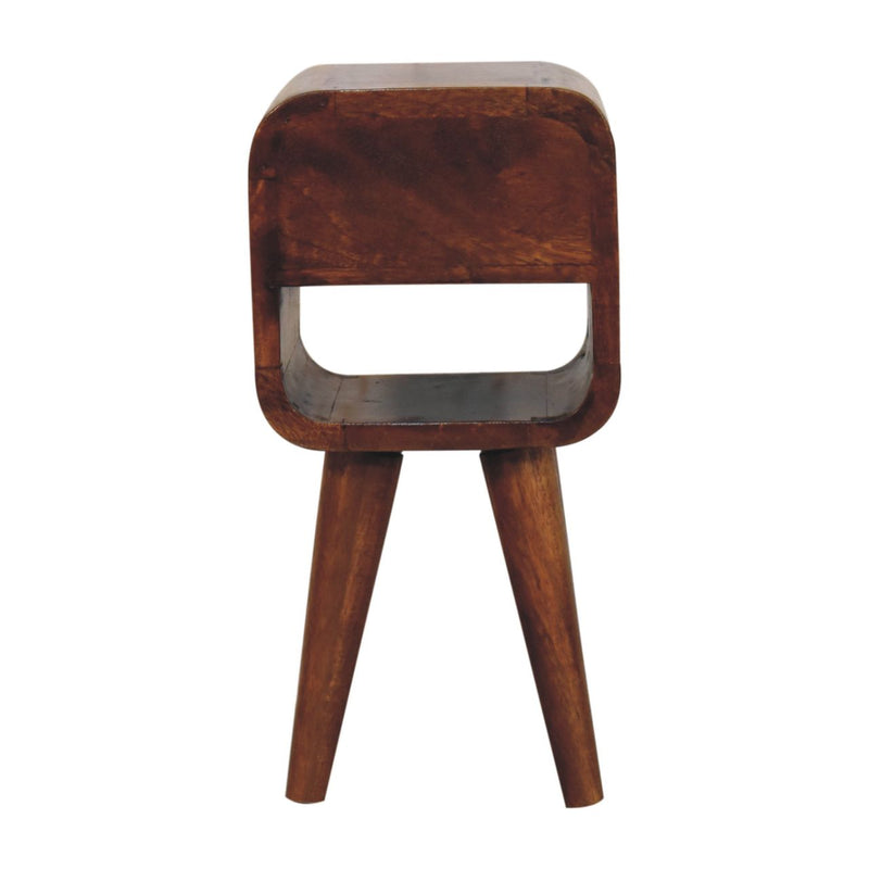 Solid Wood Extra Mini Chestnut Curve Lower Nightstand, photo 10 of 10