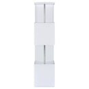 Baxter 67-inch 4-shelf Bookshelf White and Chrome