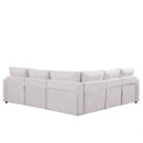 4-Seat L-shaped Modular Sofa with Thick Backrest and Seat Cushions, Suitable for Living Rooms, Offices