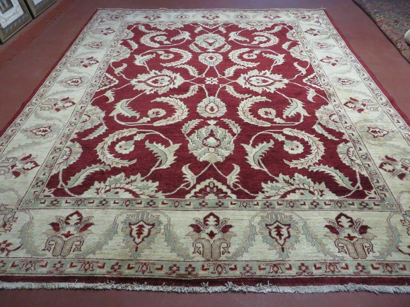 8' X 10' Vintage Fine Handmade Peshawar Agra Chobi Rug