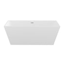 Glossy Freestanding Soaking Tub With Drain, Spacious Stand Alone Bathtub For Bathrooms - Glossy White by HouseOfZazla