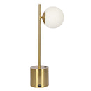 Ethereal - Modern Small Table Lamp, Desk Lamp Fixture With Globe Shade - Gold / White by HouseOfZazla