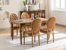 French Style Solid Wood Frame Antique Painting, Hand-Pulled Buckle Decoration Artificial Dining Chair With Nailhead Trim, Wood Legs by HouseOfZazla