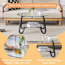 Retro Minimalist Style Metal Frame Double Layer Tempered Glass Coffee Table by HouseOfZazla