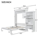 Queen Size Murphy Bed With Louvered Design And Multiple Storage Shelves - White by Unique Piece Furniture