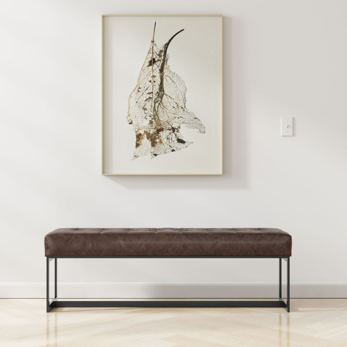 Penelope - Ottoman Bench With Genuine Leather Upholstery - Brown, photo 3 of 7