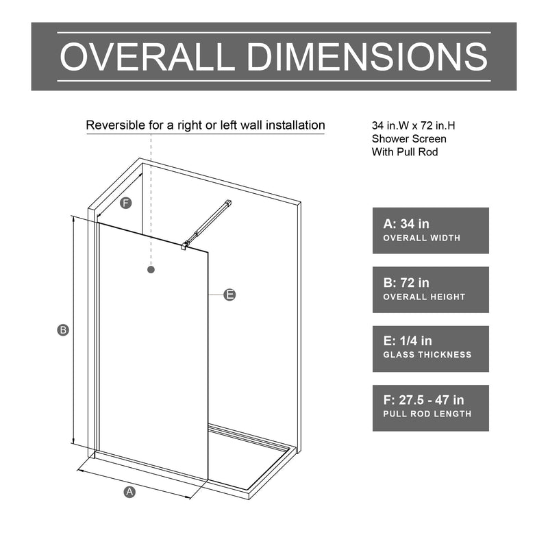 Gradient Shower Door With Handle - Matt Black, photo 2 of 6