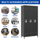 Storage Locker Cabinet With Locks For Employees, Home Gym Office School Garage - Black by HouseOfZazla