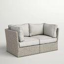 Modern Patio Wicker Loveseat With Cushions by Unique Piece Furniture