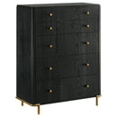 Anser - 5 Drawer Chest, Bedroom Storage Furniture - Black by HouseOfZazla