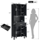 Freestanding Tall Bathroom Cabinet With Soft Close Doors And Adjustable Shelves by Unique Piece Furniture
