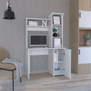Carson Computer Desk with Hutch, Single Door Cabinet, and Shelves