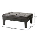 Chatham Ottoman With Drawer Leather Storage Solution - Dark Coffee by HouseOfZazla