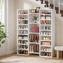 14 Tier Shoe Storage Cabinet With 23 Open Cubbies, 46 Pairs Capacity Entryway Organizer - White by HouseOfZazla