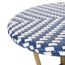 French Bistro Table Outdoor Elegance - White / Blue by HouseOfZazla