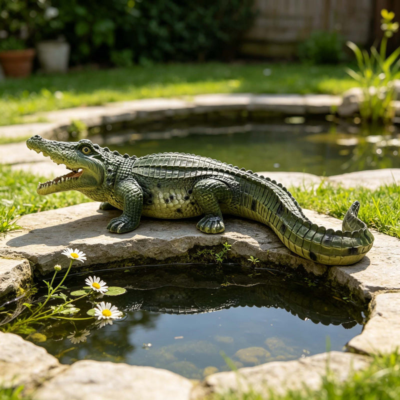 23" Simulated Crocodile Garden Statue, photo 8 of 10