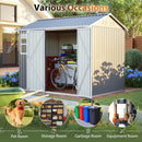8'x6' Large Steel Storage Shed with Window, Lockable Doors & Sloped Roof by HouseOfZazla