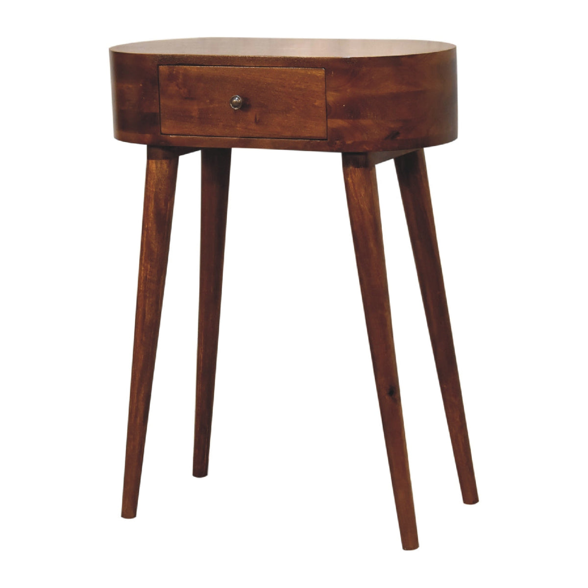 Solid Wood Mini Albion Chestnut Console, 1-Drawer, Nordic Legs, photo 4 of 10