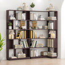 Ox Blood - Red 90Cm L-Shaped Freestanding Corner Bookshelf With Anti Tip Safety, Storage Cabinet For Living Room - Ox Blood Red by HouseOfZazla