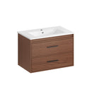 Wall Mounting Bathroom Vanity With Soft Close 2 Drawer, Sink - Reddish Brown by HouseOfZazla